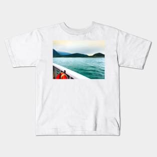 Mountain Lake Ferry Crossing Kids T-Shirt